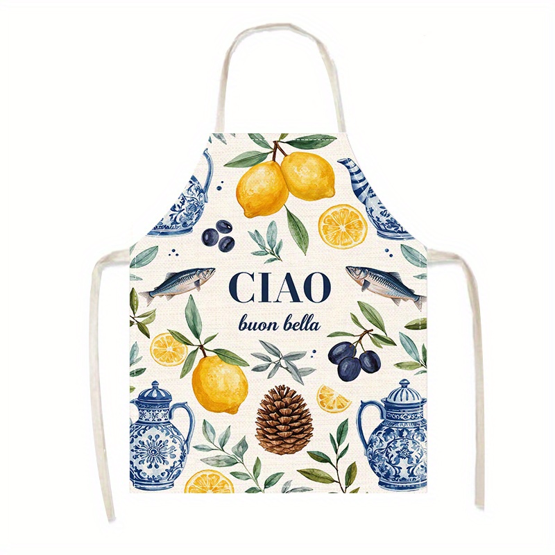 1pc 2D Flat Linen Apron Ciao B - огляд і ціна Home Cooking In Italian