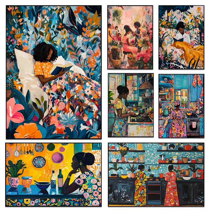Abstract Vivid African Girl Co - огляд і ціна Home Cooking Reading
