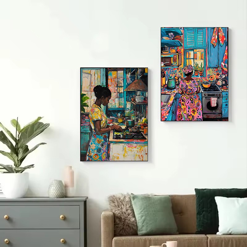 Abstract Vivid African Girl Co - огляд і ціна Home Cooking Reading