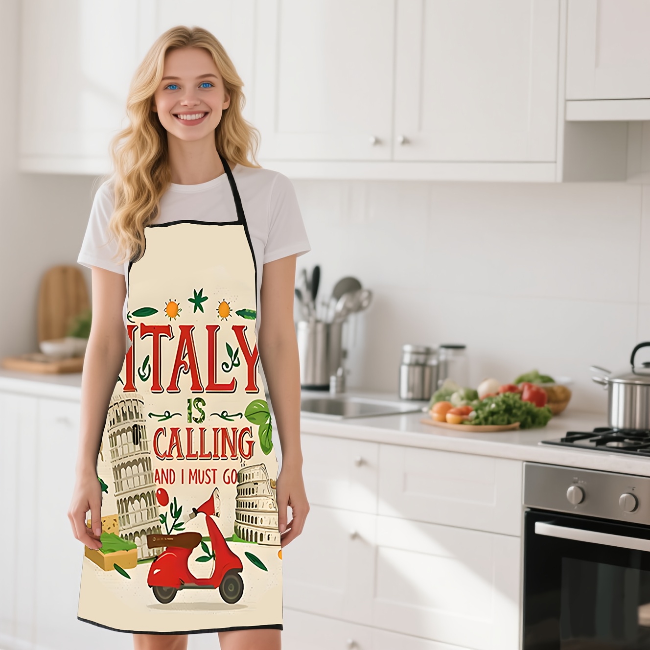 1 Piece Italian-Themed Apron,  - огляд і ціна Home Cooking In Italian