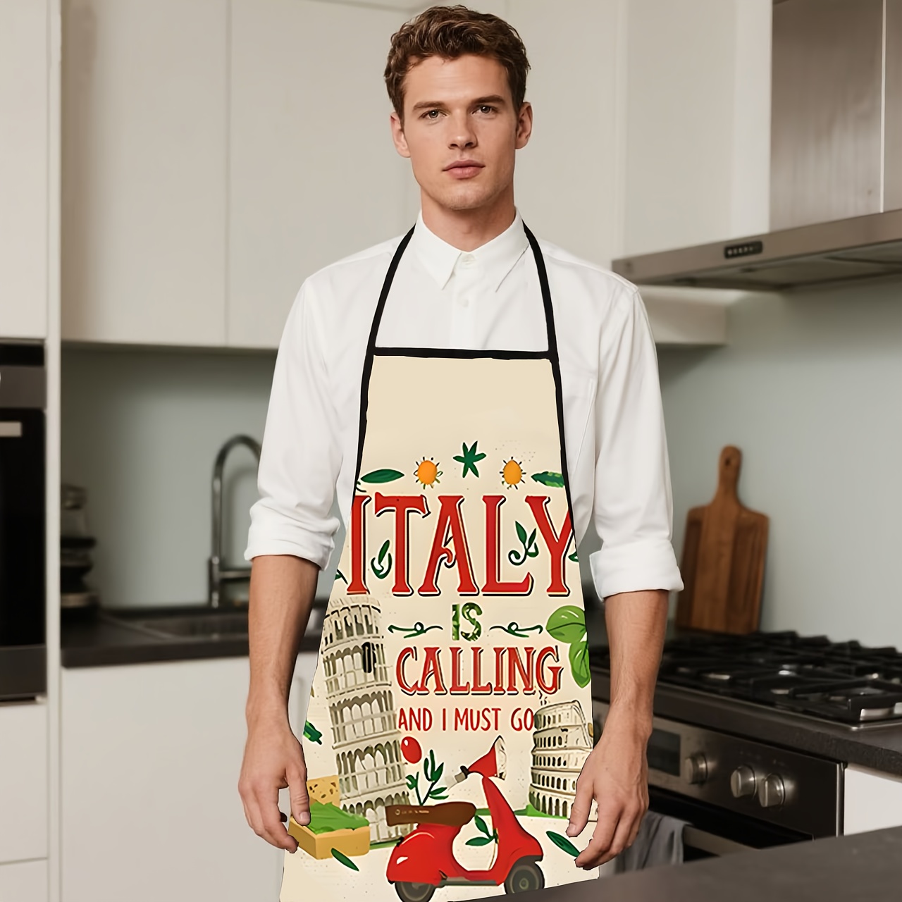 1 Piece Italian-Themed Apron,  - огляд і ціна Home Cooking In Italian
